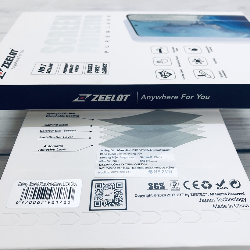 Cường lực Zeelot UV Anti-Glare CHỐNG VÂN TAY cho Samsung Galaxy Note 10 Plus - Hàng Fullbox - Chính hãng