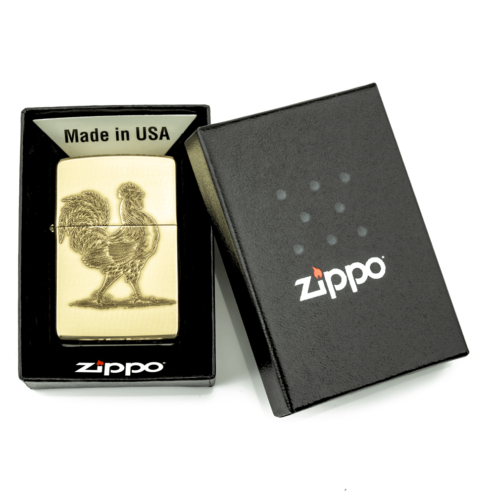 Bật Lửa Hộp Quẹt Zippo Gà Khắc Nổi 3D Tuổi Dậu | Made In Usa