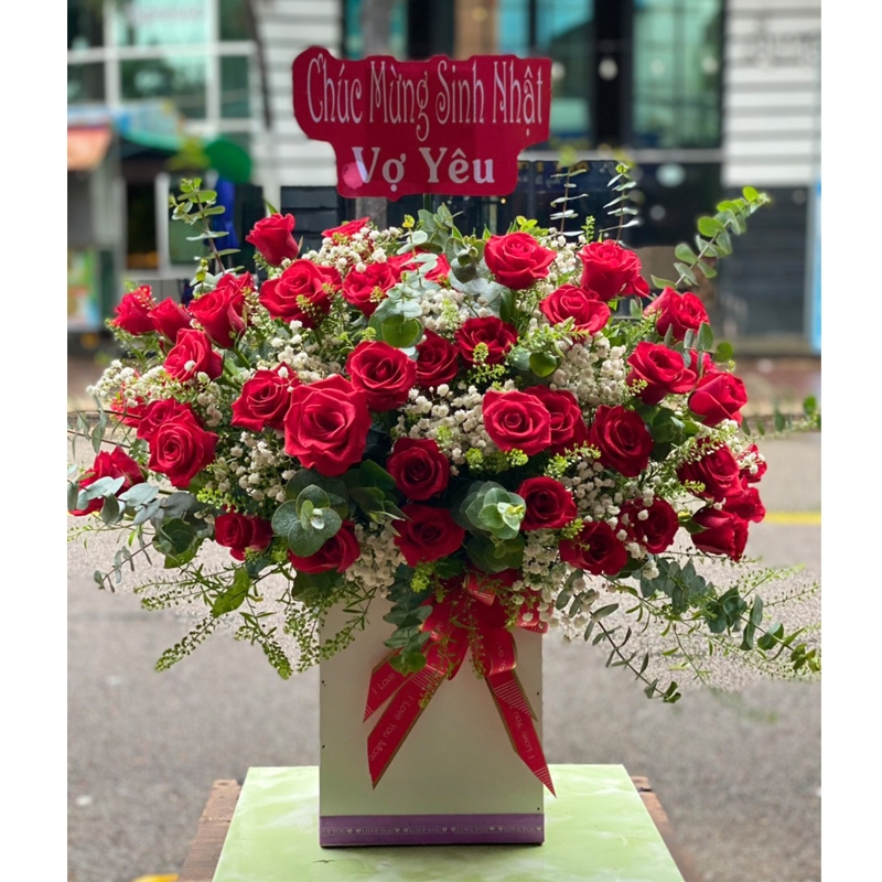 Giỏ hoa tươi đẹp LOVE-G110