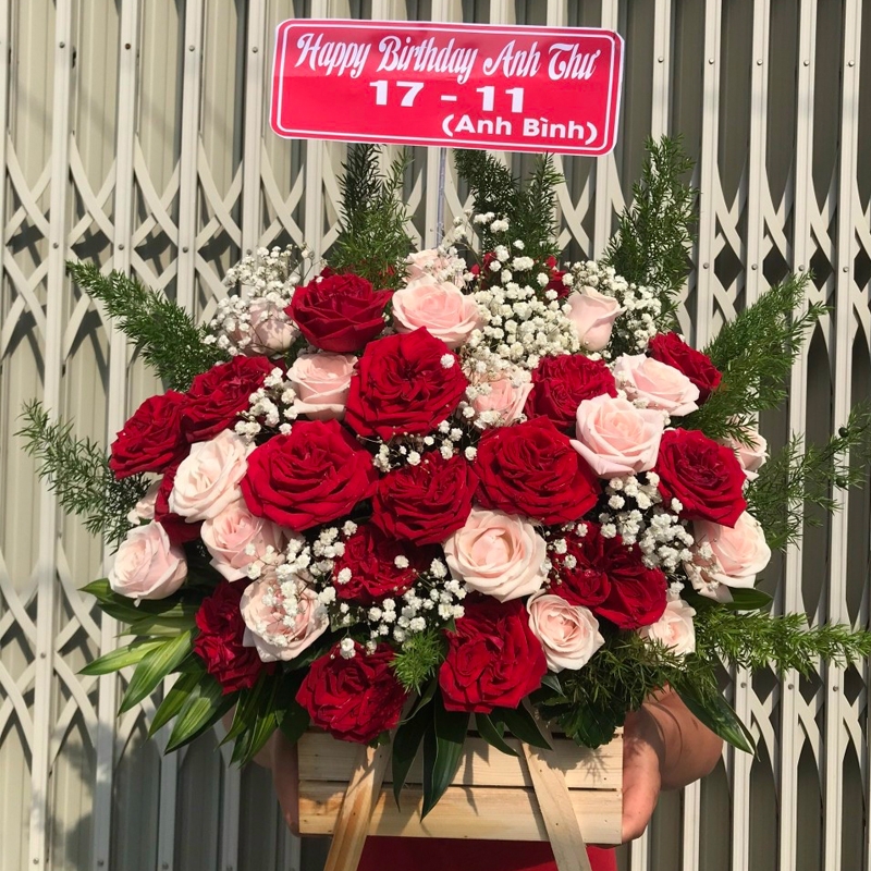 Giỏ hoa tươi đẹp LOVE-G117