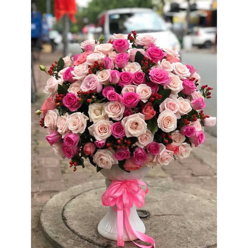 Giỏ hoa tươi đẹp LOVE-G136