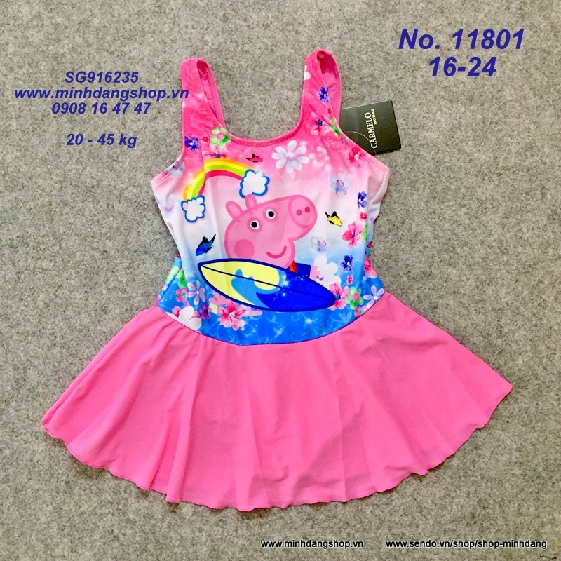 Áo bơi liền mảnh dạng váy hình Peppa Pig 11801 | Minh Đăng shop