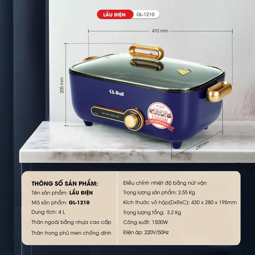 Lẩu điện GL-1210 4 lít