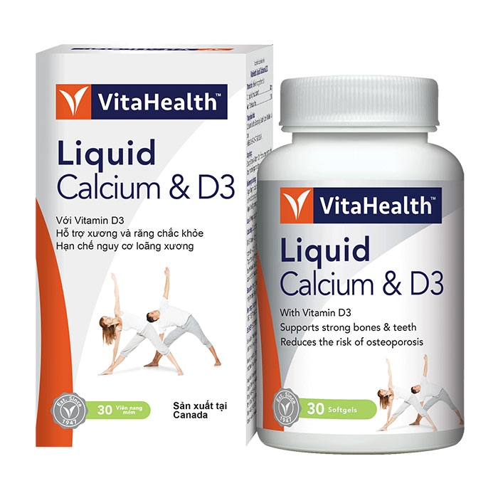 Combo 5 Viên uống bổ sung Canxi và Vitamin D3 VitaHealth Liquid Calcium