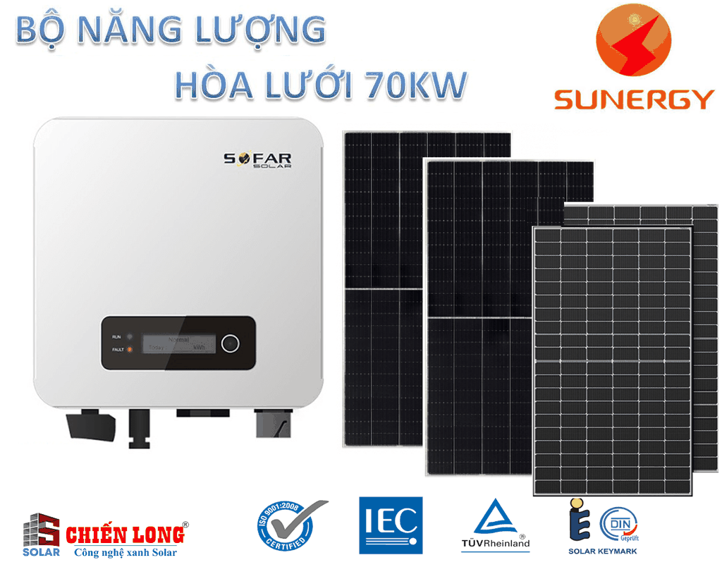 Báo giá điện năng lượng mặt trời 70.2KW hòa lưới