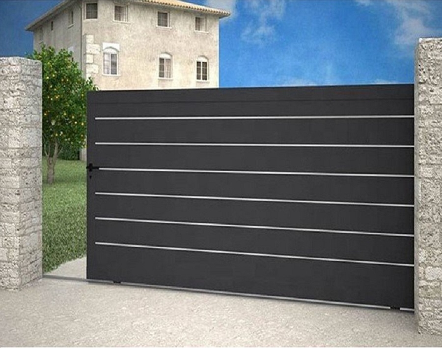 Cổng sắt lùa thiết kế hiện đại phù hợp cho các ngôi nhà phố & biệt thự- CL00112
