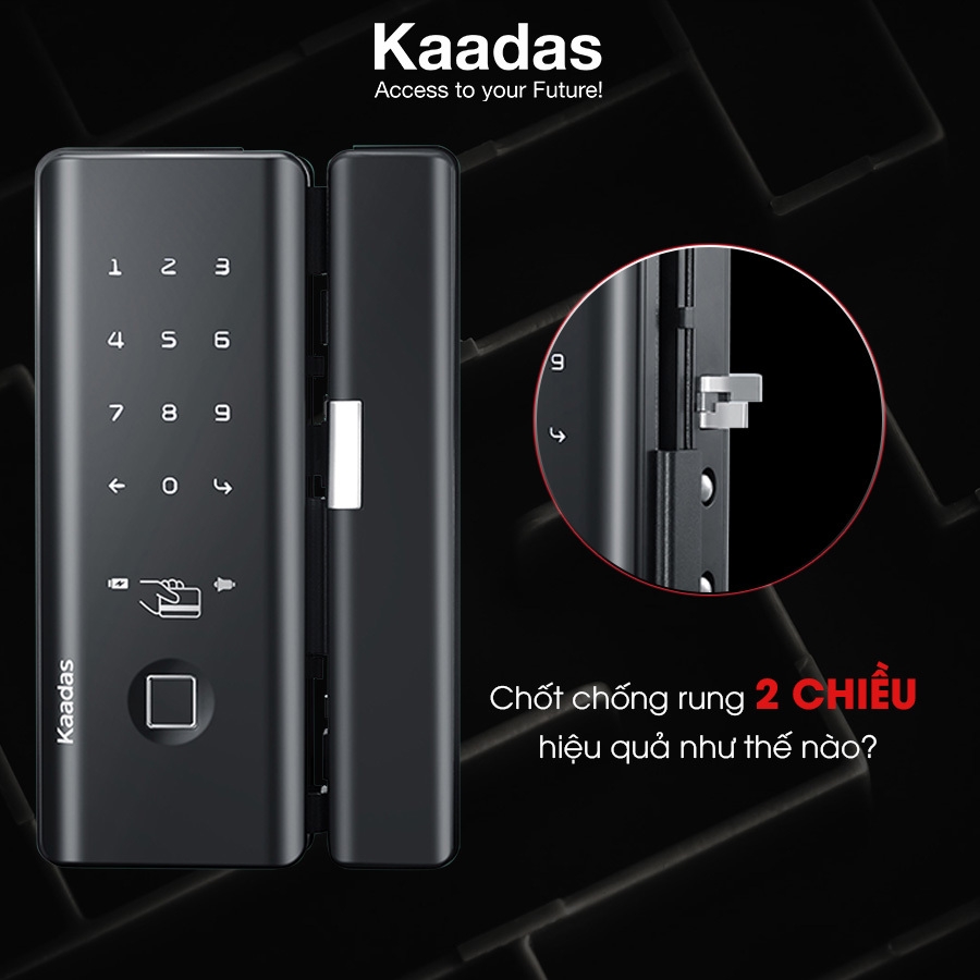 Khóa cửa kính vân tay Kaadas M500