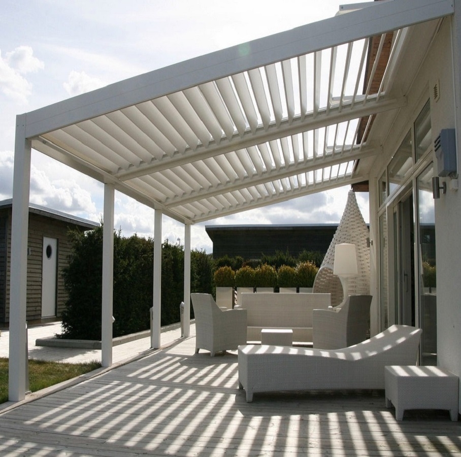 Nhà mát mái xếp Pergola Aluminum hiện đại, đẳng cấp Châu Âu