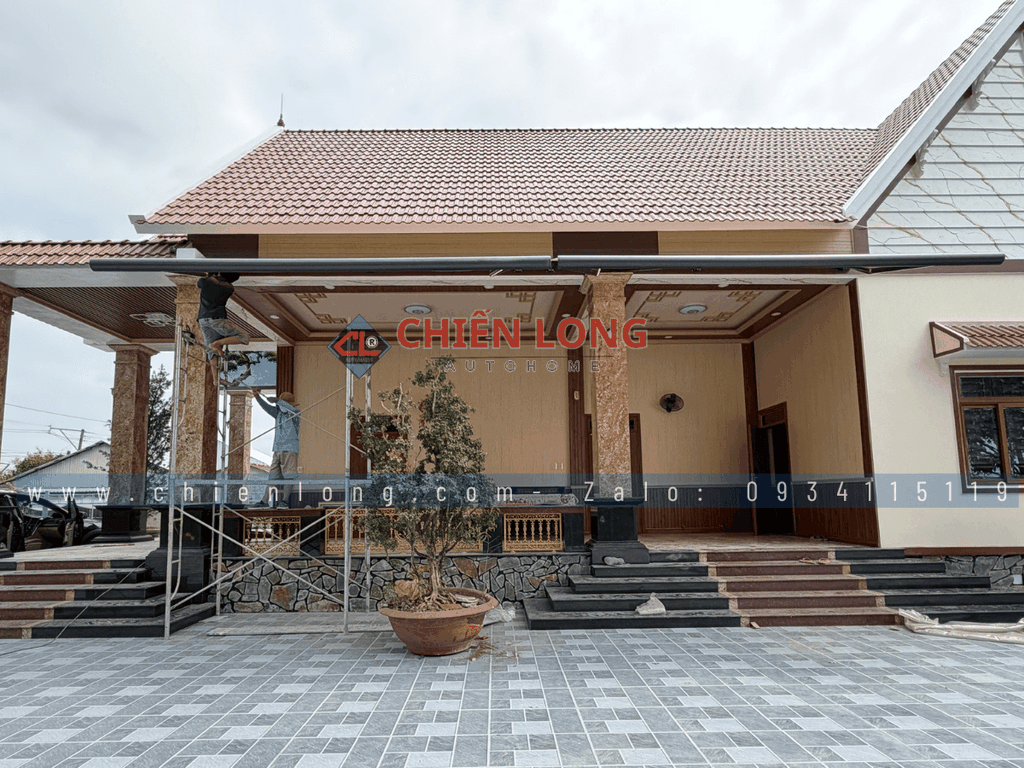 Báo Giá 2 Bộ Mái Hiên Thông Minh 4.5m × 2.5m | Lắp Đặt Biệt Thự Đồng Tháp