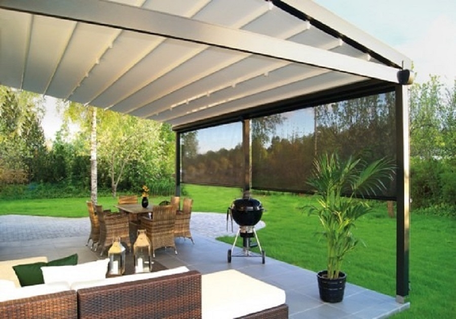 Mái xếp Pergola PVC đóng mở từ xa & App điện thoại