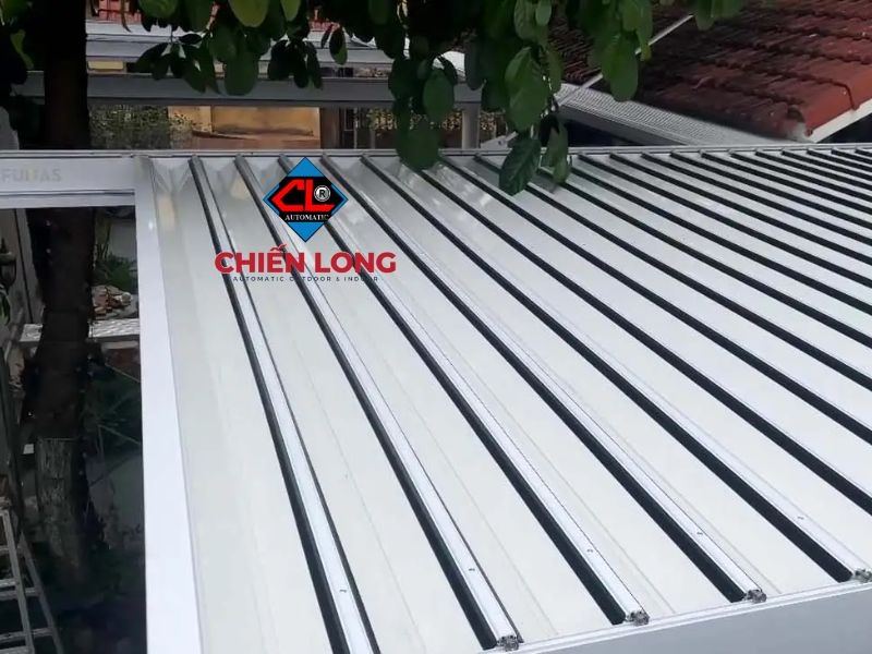 Mái nhôm xếp trượt Ziczac tự động CSFB - 03 - sản phẩm chất lượng Châu Âu nhập khẩu 100%