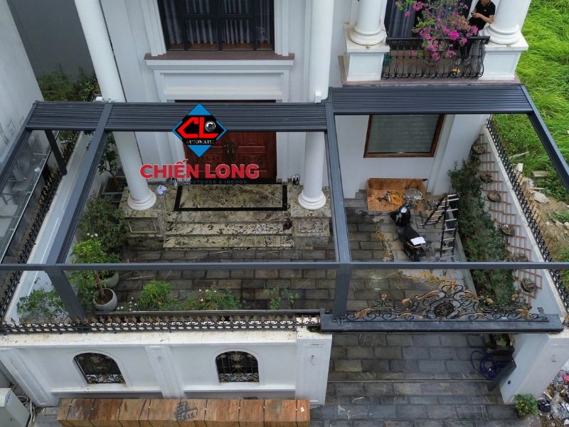 Mái nhôm xếp trượt Ziczac tự động CSFB - 03 - sản phẩm chất lượng Châu Âu nhập khẩu 100%