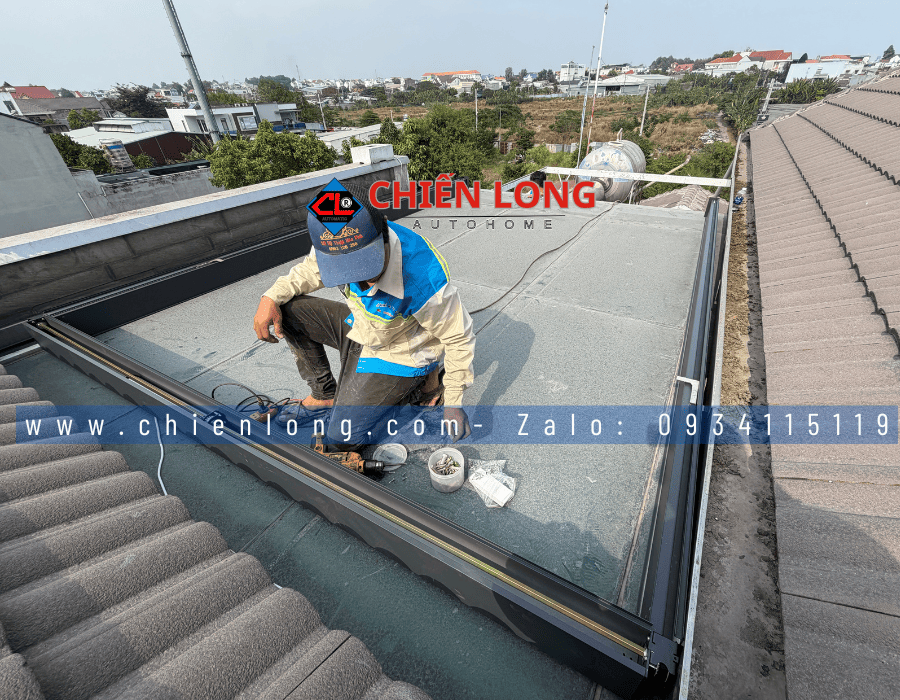 Mái Nhôm Xếp Trượt Ziczac Tự Động 3m x 4m | Giá Tốt – Lắp Đặt Nhanh