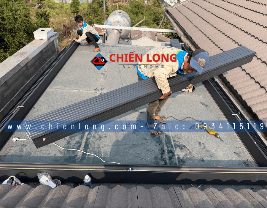 Mái Nhôm Xếp Trượt Ziczac Tự Động 3m x 4m | Giá Tốt – Lắp Đặt Nhanh