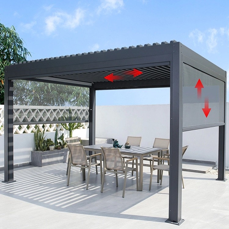 Nhà mát mái xếp Pergola Aluminum hiện đại, đẳng cấp Châu Âu