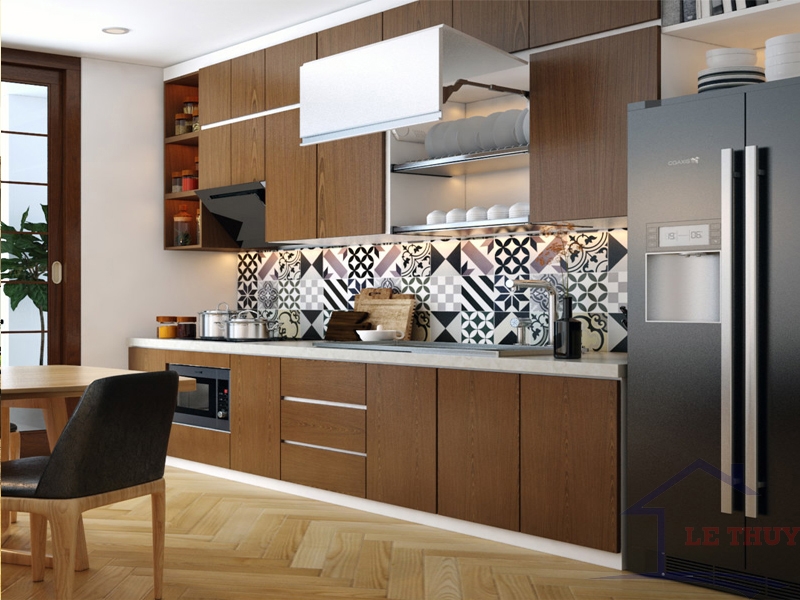 TỦ BẾP GỖ CN LÕI XANH CHỐNG ẨM PHỦ LAMINATE
