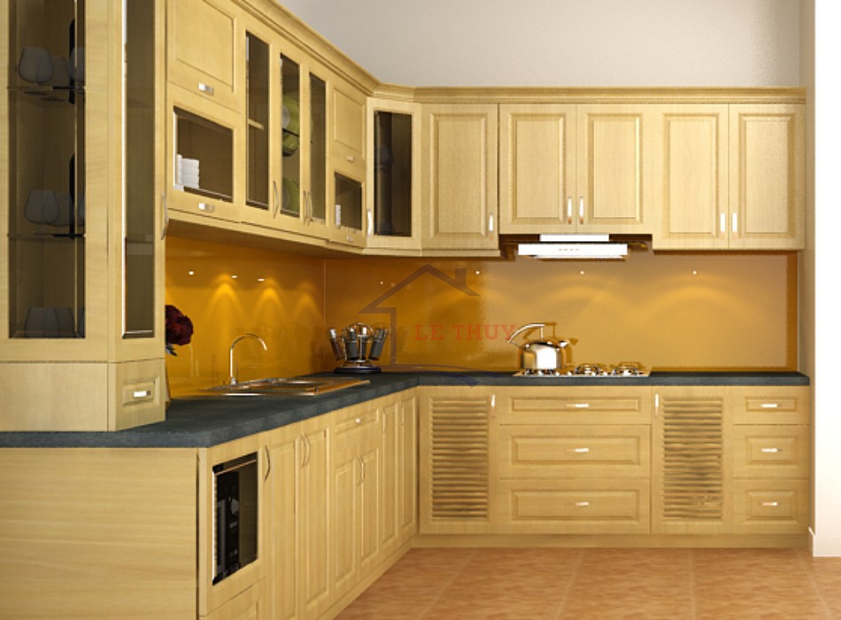 TỦ BẾP GỖ SỒI HIỆN ĐẠI PHONG CÁCH CHÂU ÂU SANG TRỌNG TIỆN NGHI