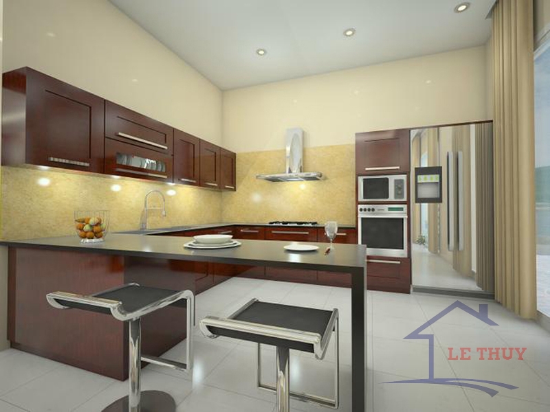 Tủ bếp acrylic chữ L A29