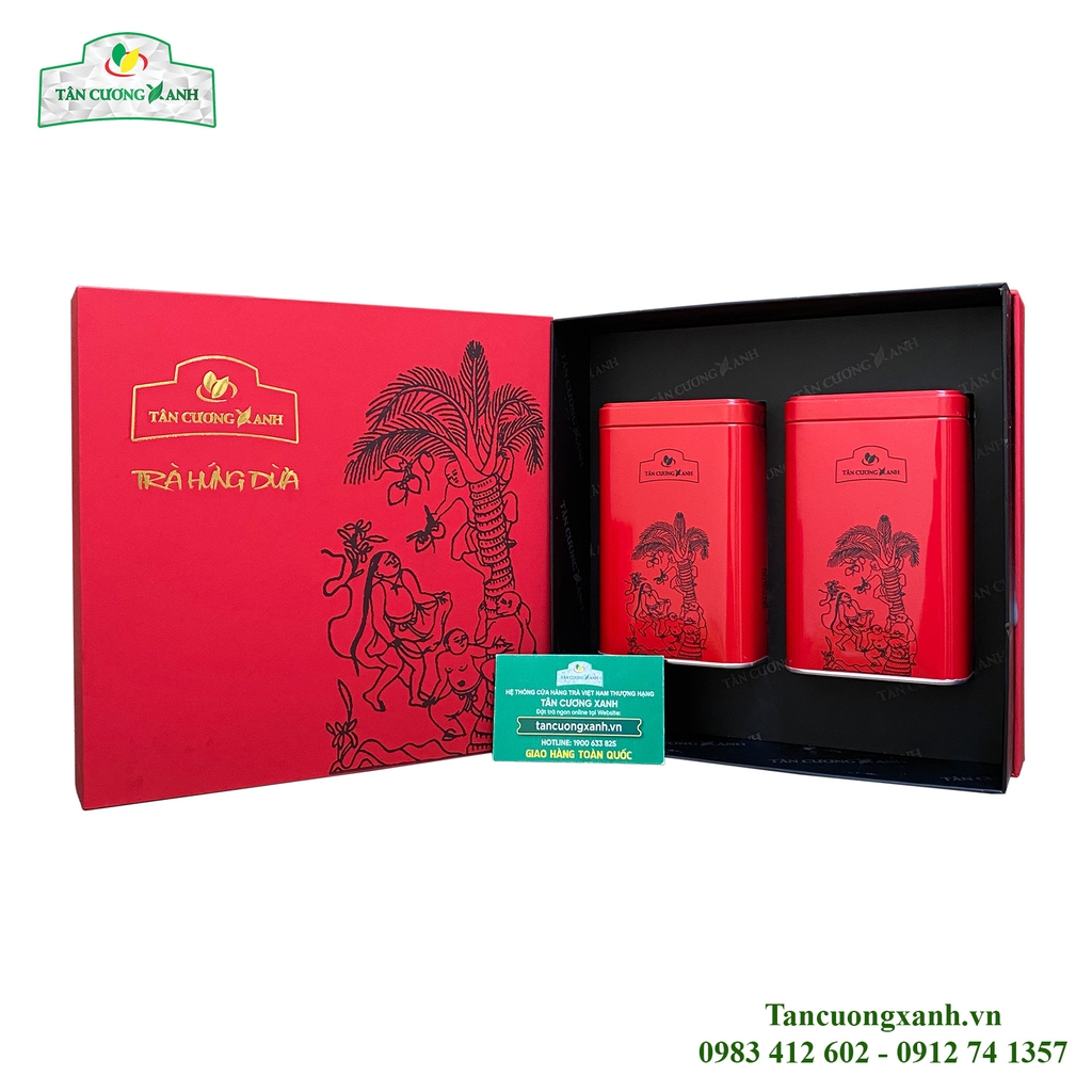 Trà Shan Tuyết Bạch Ngọc 200gram - Hộp Hứng Dừa