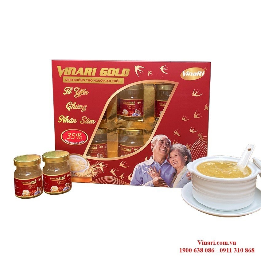 Hộp Yến Sào Chưng Sẵn Nhân Sâm VinaRI Gold - Dinh Dưỡng Cho Người Cao Tuổi