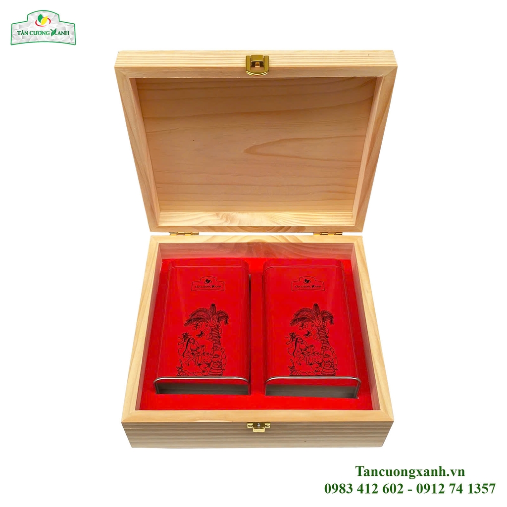 Trà Sen Ngọc Tỉnh Liên 200gram - Hộp Gỗ Thông