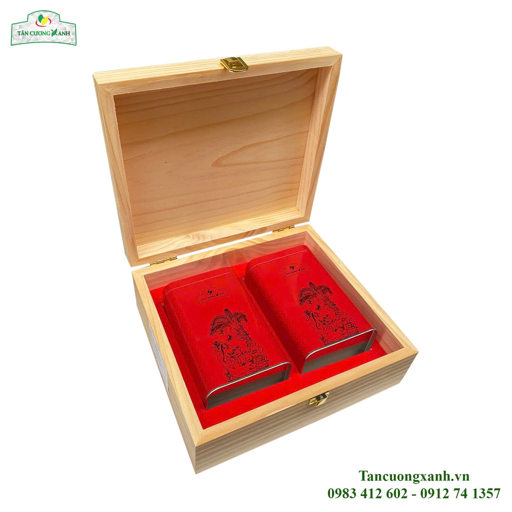 Trà Sen Ngọc Tỉnh Liên 200gram - Hộp Gỗ Thông