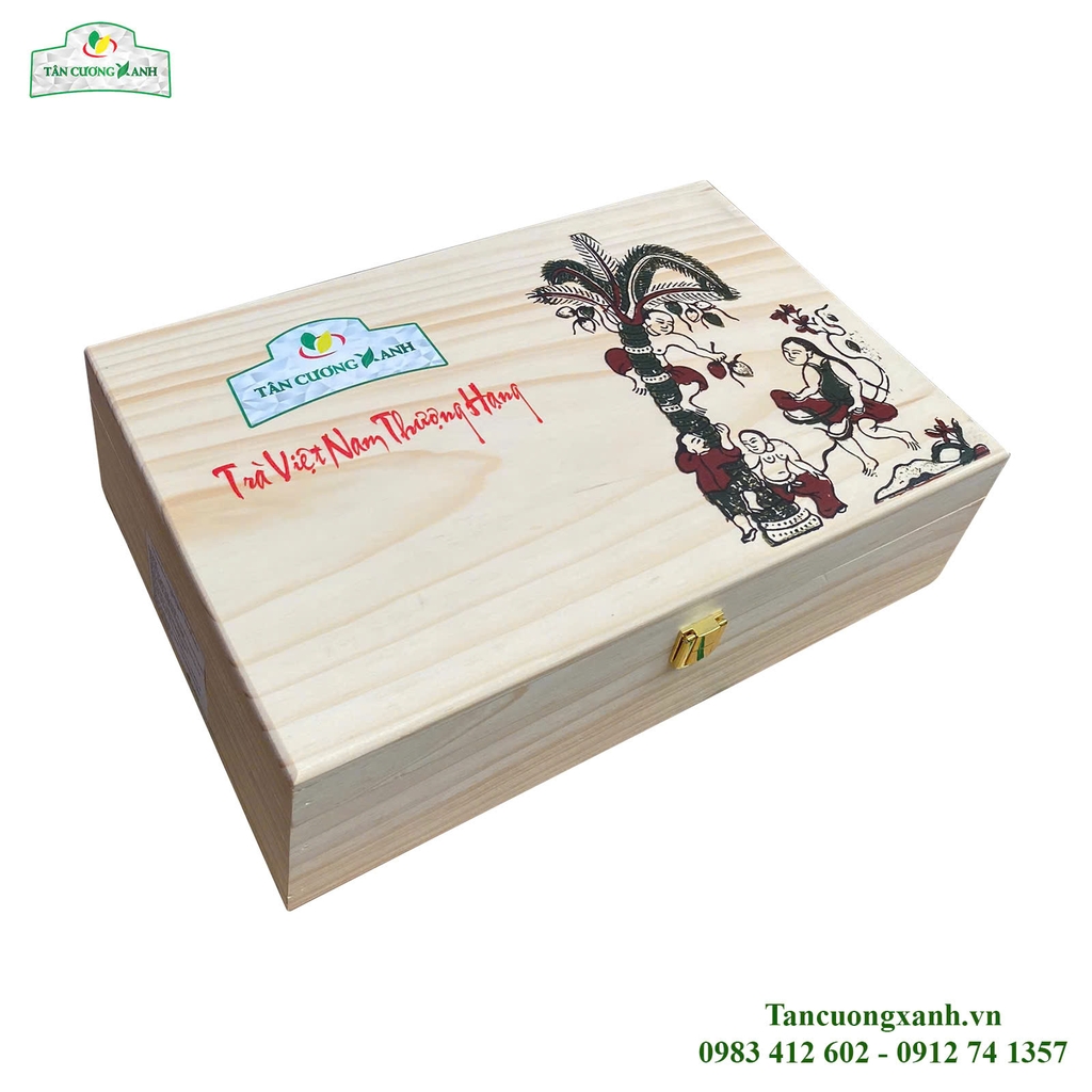 Trà Đinh Ngọc Tiến Vua 300gram - Hộp Gỗ Thông