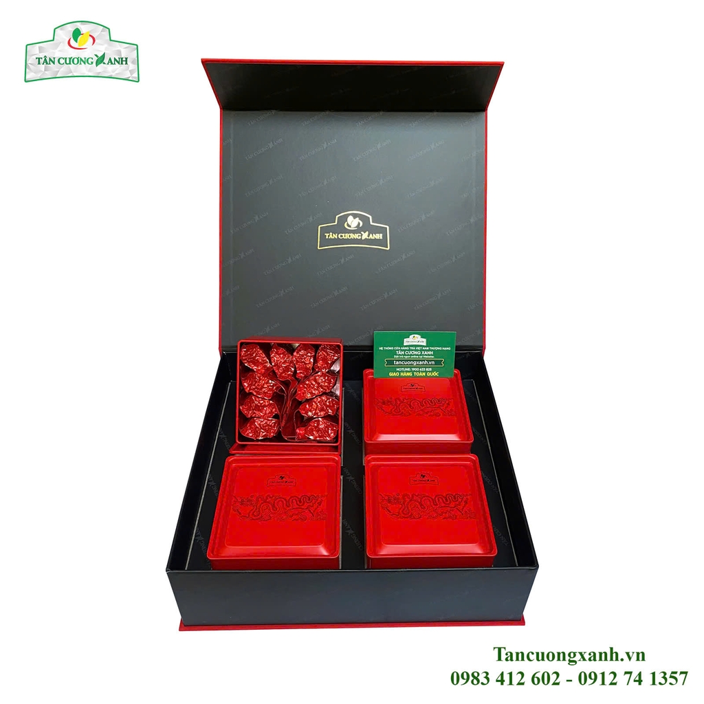 Trà Shan Tuyết Bạch Ngọc 400gram - Hộp Tứ Long