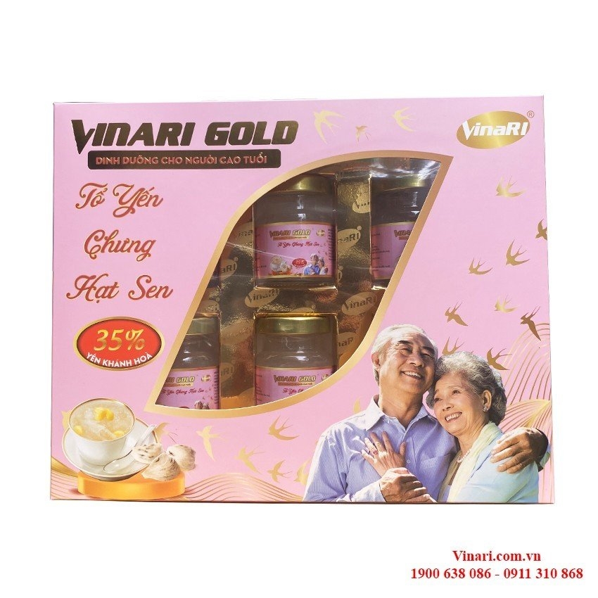 Hộp Yến Sào Chưng Sẵn Hạt Sen VinaRI Gold - Dinh Dưỡng Cho Người Cao Tuổi