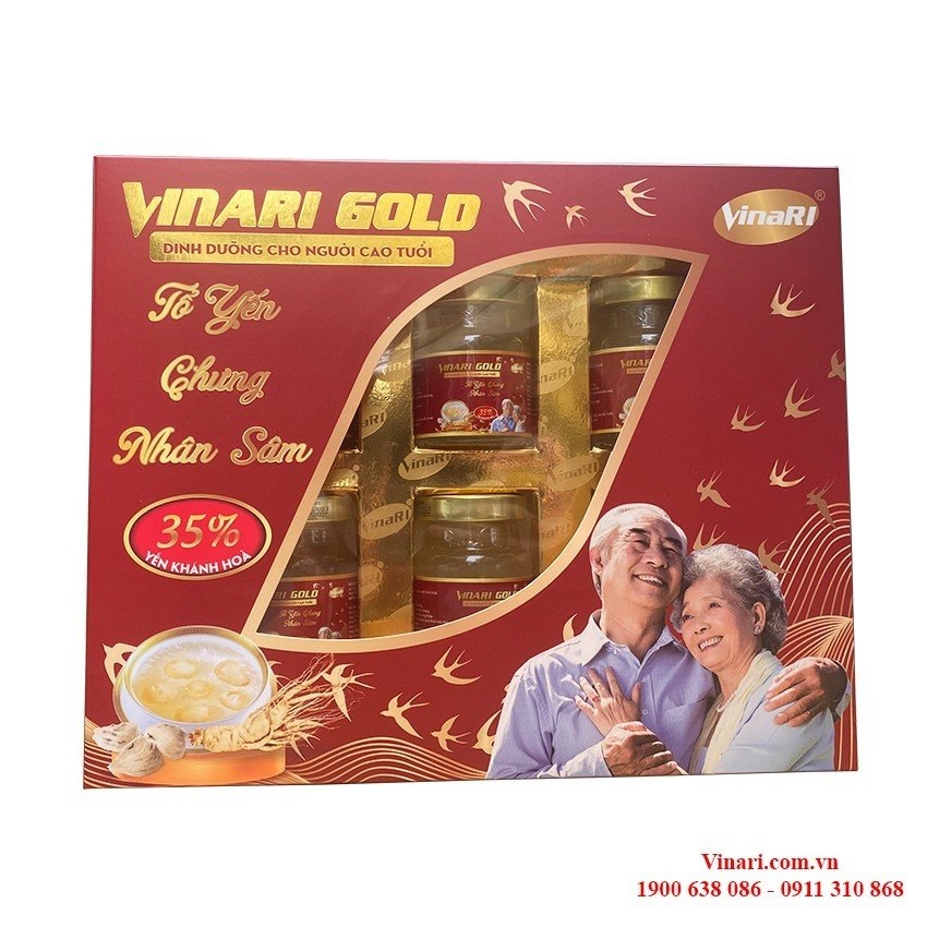 Hộp Yến Sào Chưng Sẵn Nhân Sâm VinaRI Gold - Dinh Dưỡng Cho Người Cao Tuổi