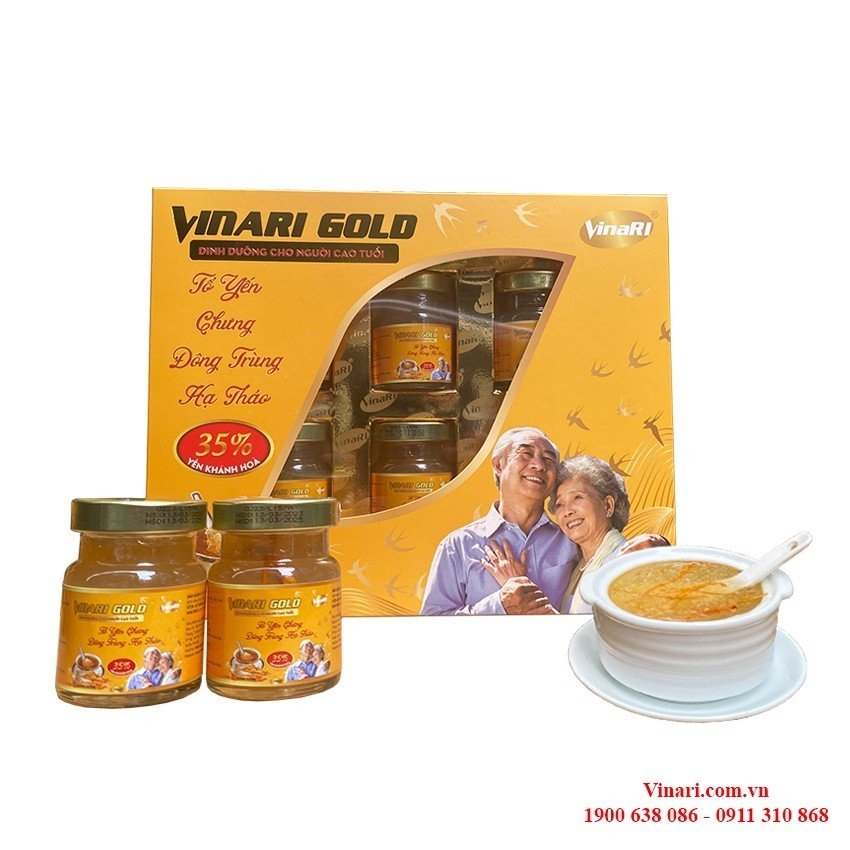 Hộp Yến Sào Chưng Sẵn Đông Trùng Hạ Thảo VinaRI Gold - Dinh Dưỡng Cho Người Cao Tuổi