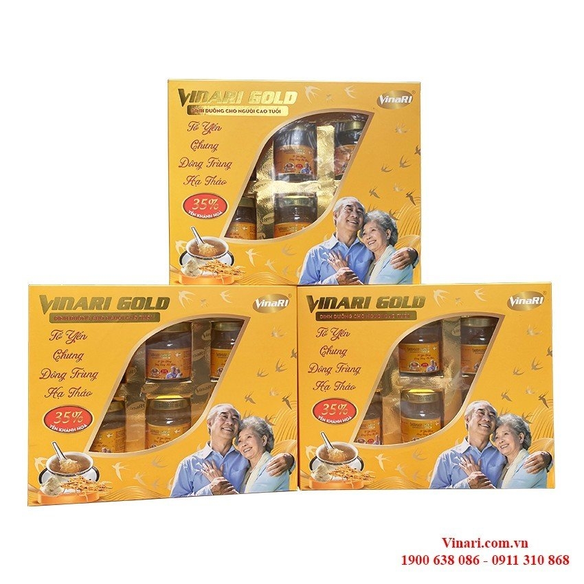 Hộp Yến Sào Chưng Sẵn Đông Trùng Hạ Thảo VinaRI Gold - Dinh Dưỡng Cho Người Cao Tuổi