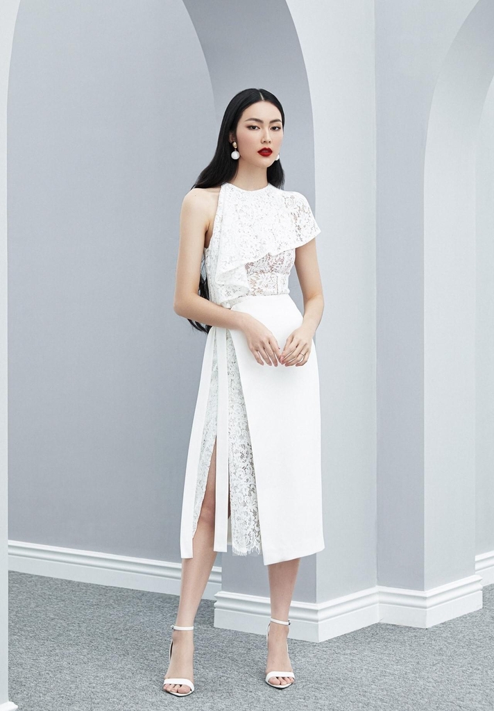 Váy trắng chấm bi xẻ tà - Kèm ảnh thật khách mặc | Shopee Việt Nam