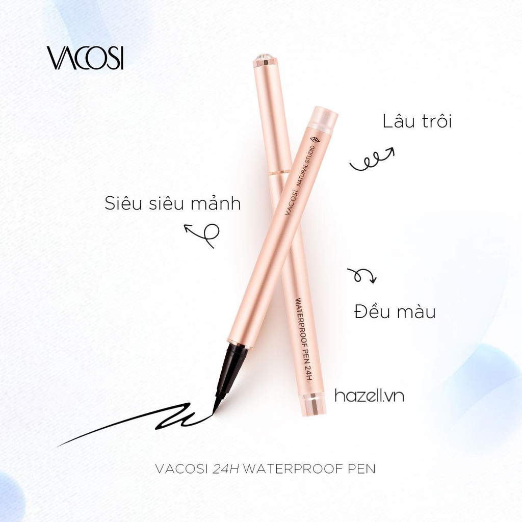 Bút lông kẻ mắt VACOSI Waterproof Pen 24h VM20 2g