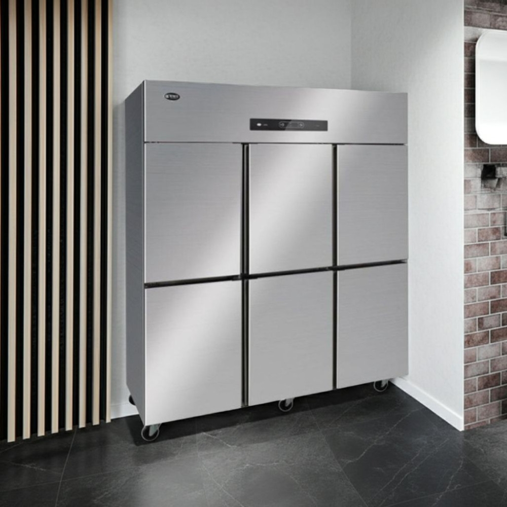 Tủ đông mát 6 cánh inox 2 ngăn lạnh trực tiếp Oucboll BCD-1800 - 990 lít