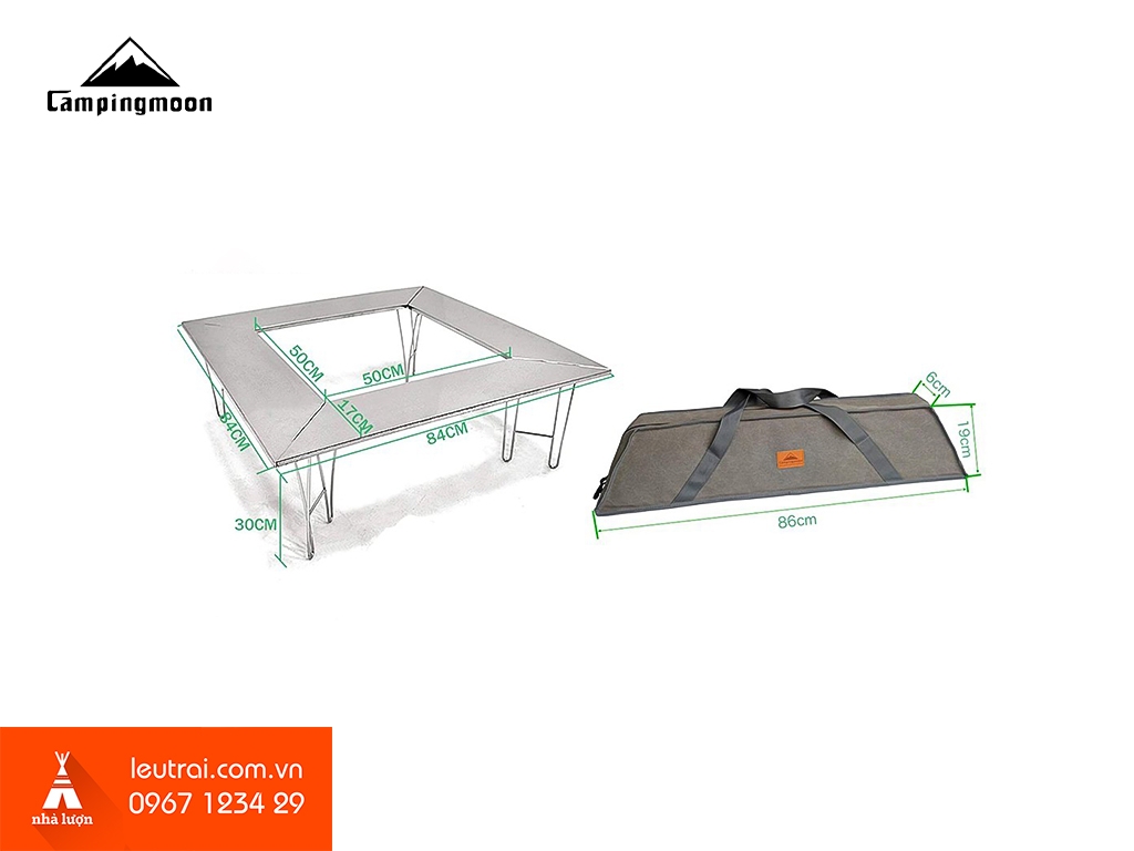 Bàn quây bếp nướng Campingmoon T-500