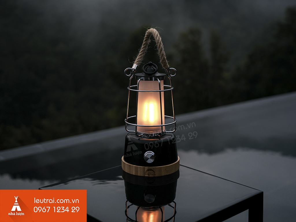 Đèn Led dã ngoại pin sạc Retro Hemp Rope Lantern Wild Land