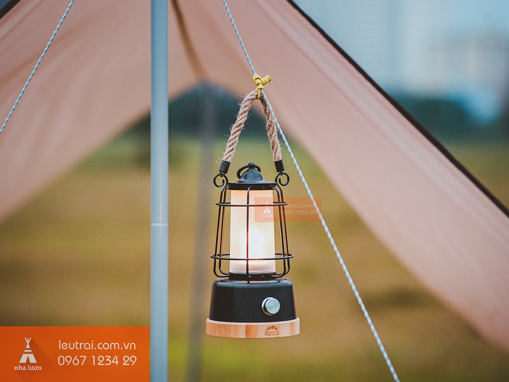 Đèn Led dã ngoại pin sạc Retro Hemp Rope Lantern Wild Land