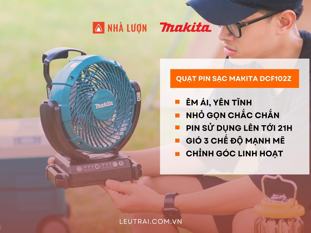 Quạt di động dùng pin 18V Makita DCF102Z