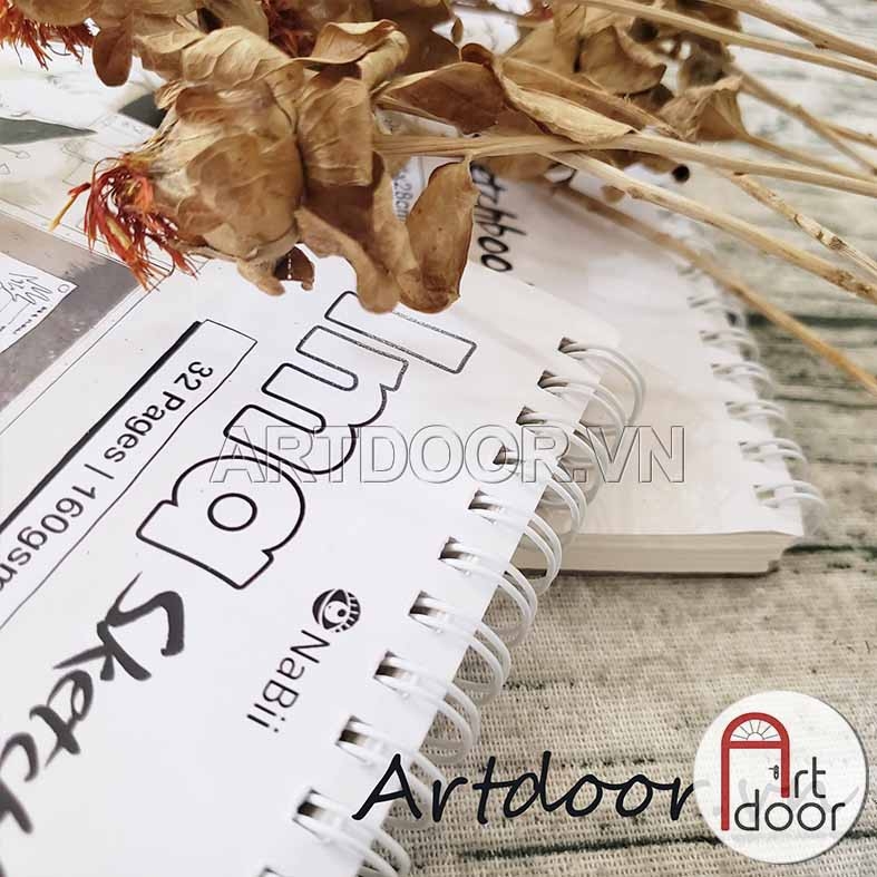 Sổ vẽ chì NABII Ima Sketchbook giấy Ngà mỏng 160gsm khổ Lỡ (vân mịn, 32 tờ)