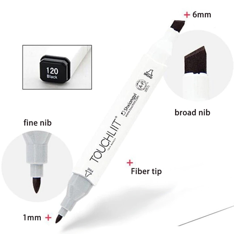 Bút marker TOUCHLIIT 6 (tông Xám) diễn họa kiến trúc, đô thị, đồ án nội thất