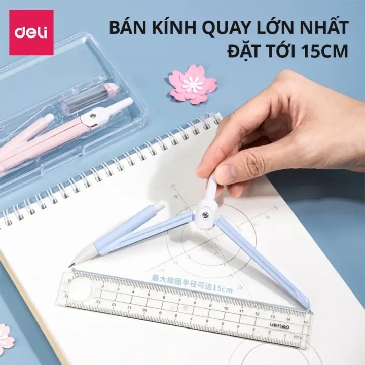 Bộ Compa vẽ kỹ thuật DELI cỡ nhỏ