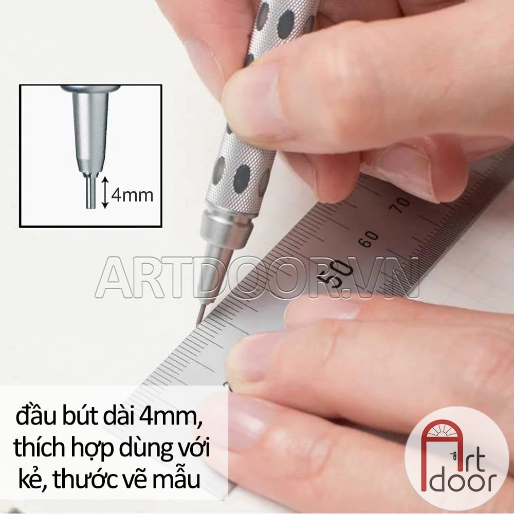 Bút chì kim bấm PENTEL Graphgear 1000 thân thép giấu ngòi PG10 (đủ size)