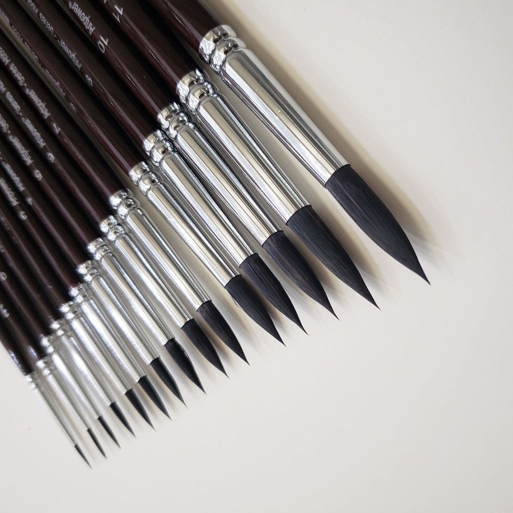 Cọ vẽ đầu Tròn màu nước ARTPOWER lông Sói (A688)