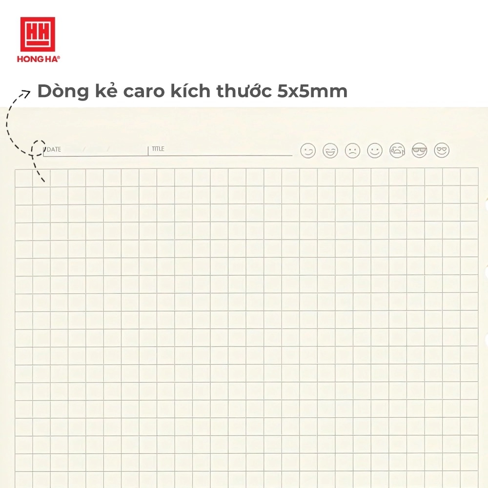 Sổ Caro luyện viết chữ HỒNG HÀ Subject dạng bìa Còng mỏng 100gsm