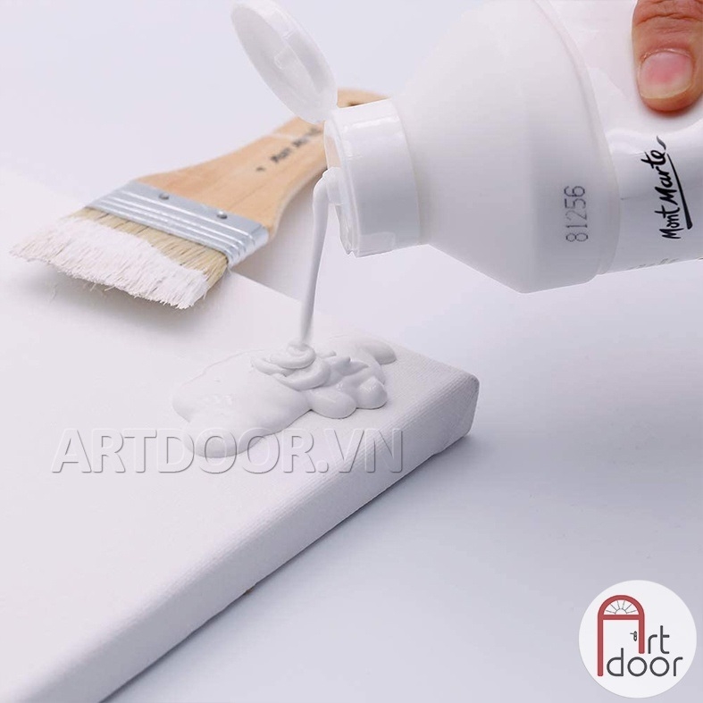 Sơn lót Acrylic MONT MARTE Gesso (chai lớn) giúp bám chắc, bền màu, dễ vẽ trên vải, nhựa, kính, gỗ, đá