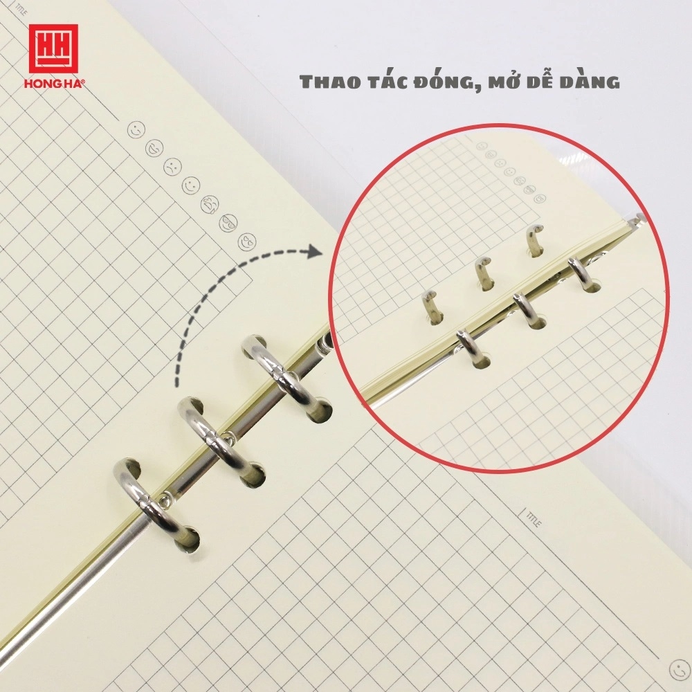 Sổ Caro luyện viết chữ HỒNG HÀ Subject dạng bìa Còng mỏng 100gsm