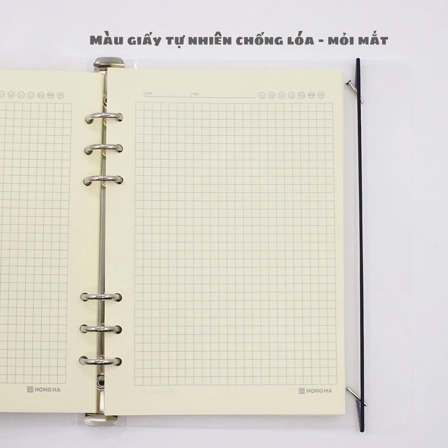 Sổ Caro luyện viết chữ HỒNG HÀ Subject dạng bìa Còng mỏng 100gsm