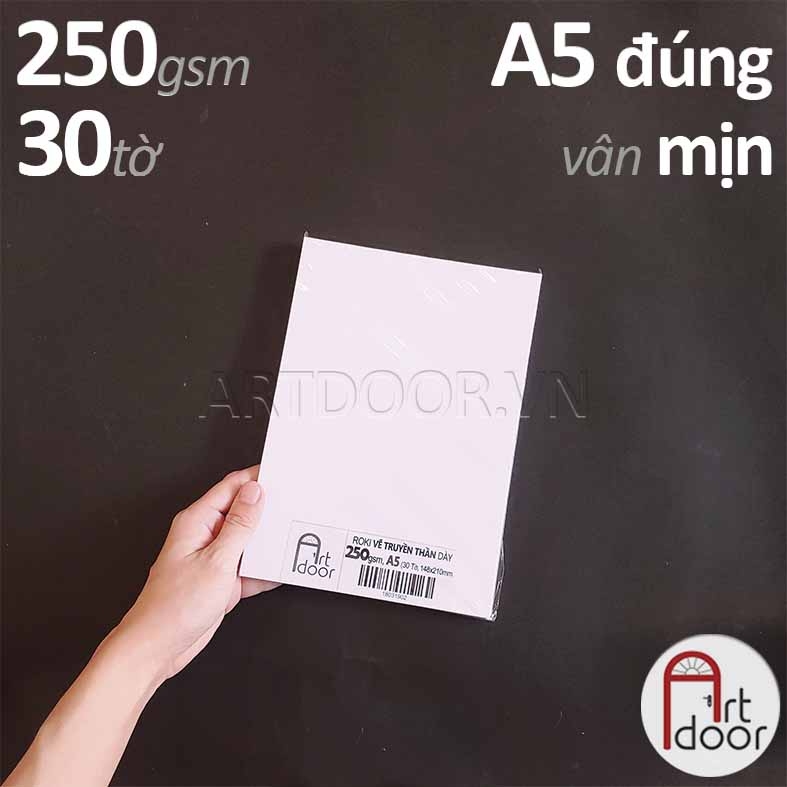 Giấy vẽ chì ROKI truyền thần, marker dày 240~250gsm (vân mịn)