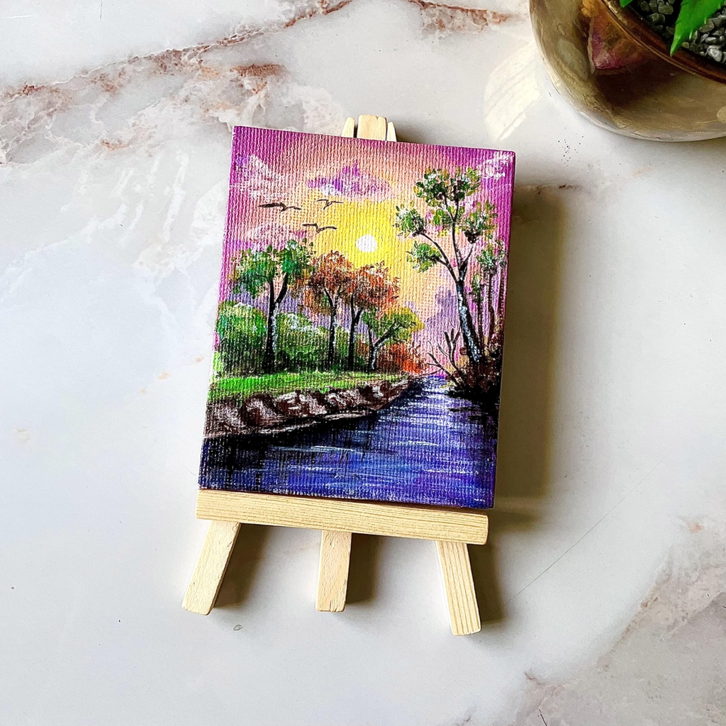 Giá vẽ tranh (Mini) đỡ điện thoại, ipad, kê tranh ảnh tranh trí bàn học, gỗ dày